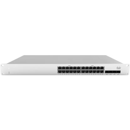 Picture of Meraki MS210-24P Ethernet Switch - 24 Ports - Manageable - 3 Layer Supported - Modular - 4 SFP Slots - 448 W Power Consumption - Twisted Pair, Optical Fiber - 1U High - Rack-mountable