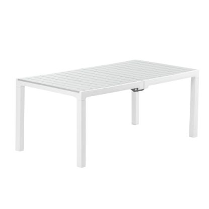 Picture of Inval Madeira Indoor And Outdoor Rectangular Plastic Patio Dining Table, 29-1/8in x 70-7/8in, White/Gray