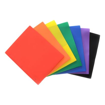 Picture of Inkology 2-Pocket Poly Portfolios Without Metal Prongs, Letter Sized, Assorted Colors, Pack Of 48