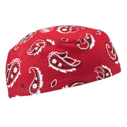 Picture of Ergodyne Chill-Its 6630 Terry Cloth Skull Caps, Red Western, Pack Of 6 Caps