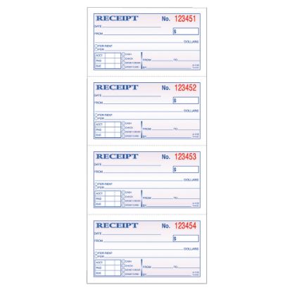 Picture of Adams Carbonless 2-Part Money/Rent Receipt Book, 5 1/4in x 11in, Book Of 200 Sets