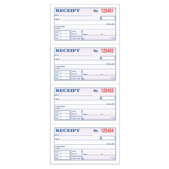 Picture of Adams Carbonless 2-Part Money/Rent Receipt Book, 5 1/4in x 11in, Book Of 200 Sets