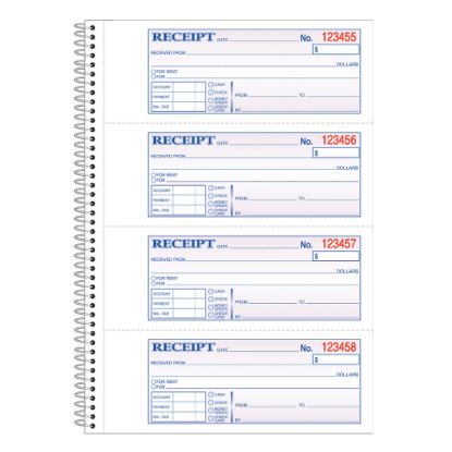 Picture of Adams Carbonless 2-Part Spiral Money/Rent Receipt Book, 7 5/8in x 11in, Book Of 200 Sets