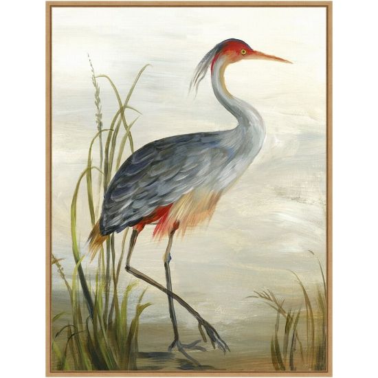 Picture of Amanti Art Grey Heron by Aimee Wilson Framed Canvas Wall Art Print, 23in x 30in, Maple