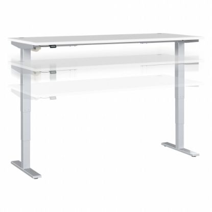 Picture of Move 40 Series by Bush Business Furniture Electric Height-Adjustable Standing Desk, 72in x 30in, White/Cool Gray Metallic, Standard Delivery