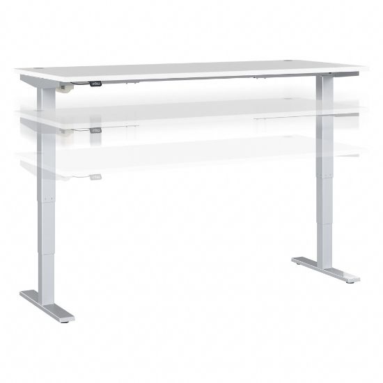 Picture of Move 40 Series by Bush Business Furniture Electric Height-Adjustable Standing Desk, 72in x 30in, White/Cool Gray Metallic, Standard Delivery