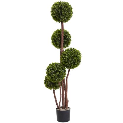 Picture of Nearly Natural 4ftH Artificial Boxwood Topiary Tree With Pot, Green/Black