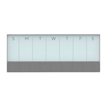 Picture of U Brands Magnetic Glass Dry-Erase Weekly Calendar Board, 36in X 15.25in, White Aluminum Frame, Actual Size 35in X 14.25in (3199U00-01)