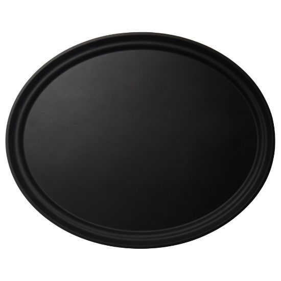 Picture of Cambro Camtread Oval Serving Trays, 29inW, Black, Pack Of 6 Trays