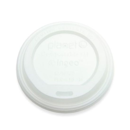 Picture of Planet+ Compostable Hot Cup Lids, 10-20 Oz, White, Pack Of 1000 Lids