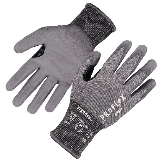 Picture of Ergodyne Proflex 7071 PU-Coated Cut-Resistant Gloves, Gray, Small