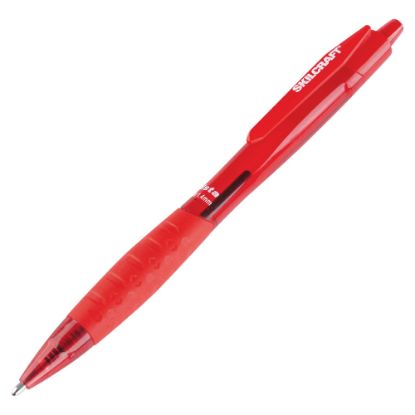 Picture of SKILCRAFT Retractable Ballpoint Pens, Bold Point, 1.4mm, Red Barrel, Red Ink, Pack Of 12