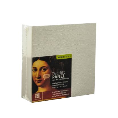 Picture of Ampersand Artist Panel Canvas Texture Cradled Profile, 5in x 5in, 1 1/2in, Pack Of 2