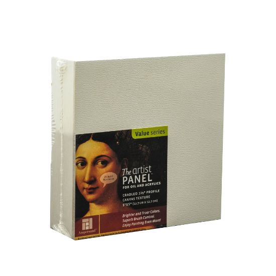 Picture of Ampersand Artist Panel Canvas Texture Cradled Profile, 5in x 5in, 1 1/2in, Pack Of 2