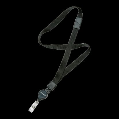 Picture of SKILCRAFT Neck Lanyard With Retractable ID Card Reel, Black, Pack Of 12 (AbilityOne 8455-01-613-0199)