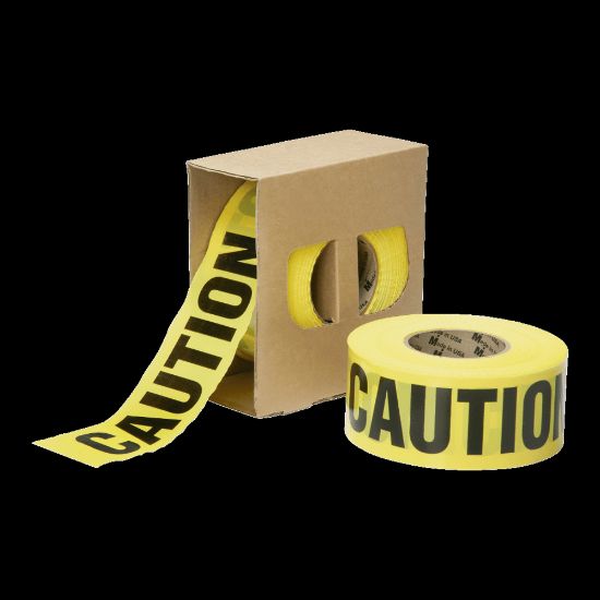 Picture of SKILCRAFT Non-Adhesive "Caution" Barricade Tape, 3in x 1000ft, Yellow/Black (AbilityOne 9905-01-613-4243)