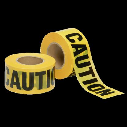 Picture of SKILCRAFT Non-Adhesive Barricade Tape, Caution, 3in x 1000ft, Black/Yellow (AbilityOne 9905-01-613-4244)