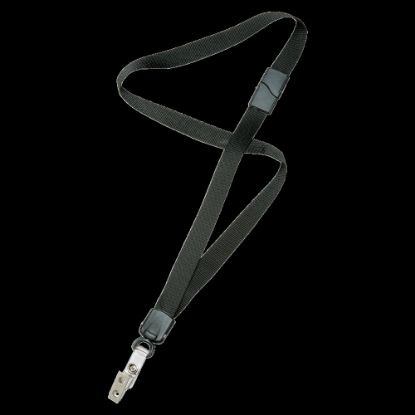 Picture of SKILCRAFT Deluxe Lanyard With Bulldog Clip, 36in, Black, Pack Of 12 (AbilityOne 8455-01-613-0200)