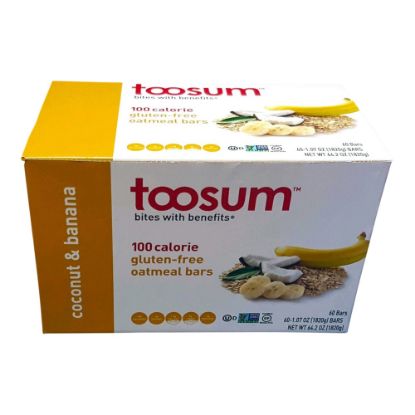 Picture of Toosum Healthy Foods Oatmeal Bars, Coconut and Banana, 1.07 Oz, Pack Of 120 Bars