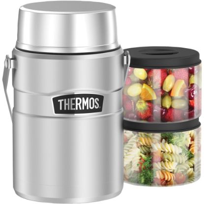 Picture of Thermos Stainless King Big Boss Food Jar 47Oz - Food Storage - Dishwasher Safe - Microwave Safe - Matte Stainless Steel - Stainless Steel Body