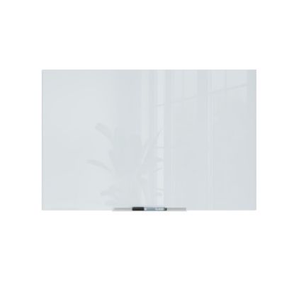 Picture of U Brands Floating Non-Magnetic Glass Dry-Erase Board, 36in X 24in, White Frosted Surface, Frameless, Actual Size 35in X 23in (2777U00-01)