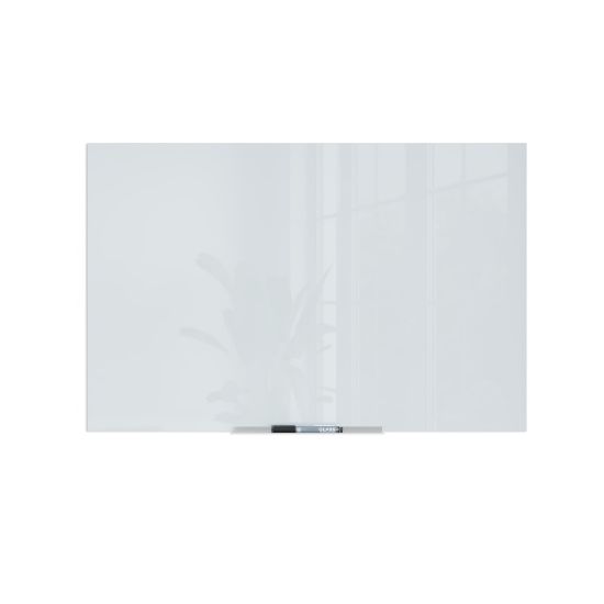 Picture of U Brands Floating Non-Magnetic Glass Dry-Erase Board, 36in X 24in, White Frosted Surface, Frameless, Actual Size 35in X 23in (2777U00-01)