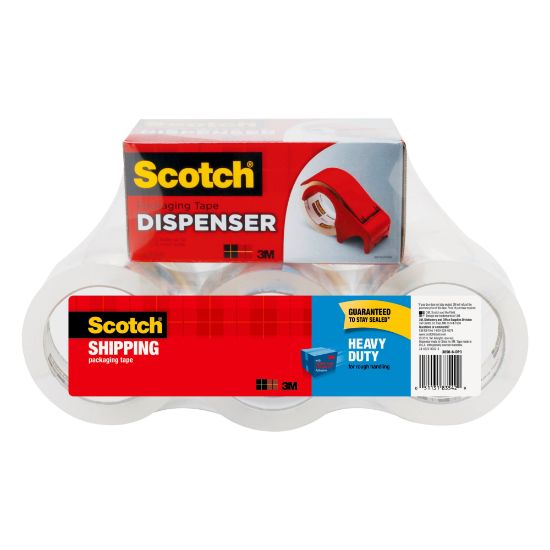 Picture of Scotch Heavy-Duty Shipping Packing Tape With Dispenser, 1-7/8in x 54.6 Yd., Clear, Pack Of 6 Rolls