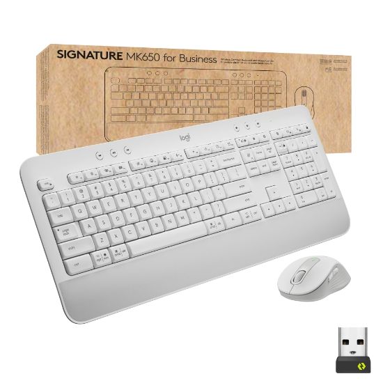 Picture of Logitech Signature MK650 Combo For Business Wireless Mouse and Keyboard Combo, Off White