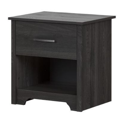 Picture of South Shore Fusion 1-Drawer Nightstand, 22-1/2inH x 21-3/4inW x 17-3/4inD, Gray Oak