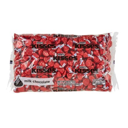 Picture of Hersheys Kisses Milk Chocolates, 66 Oz Bag, Red