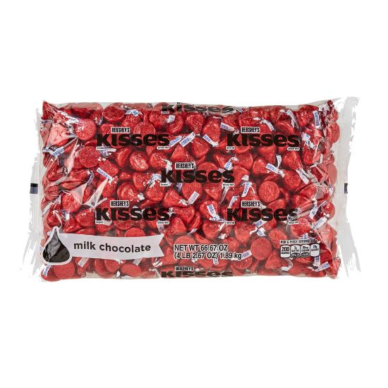 Picture of Hersheys Kisses Milk Chocolates, 66 Oz Bag, Red