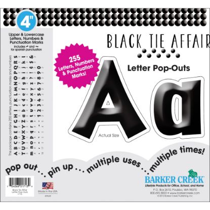 Picture of Barker Creek Letter Pop-Outs, 4in, Black Tie, Set Of 255