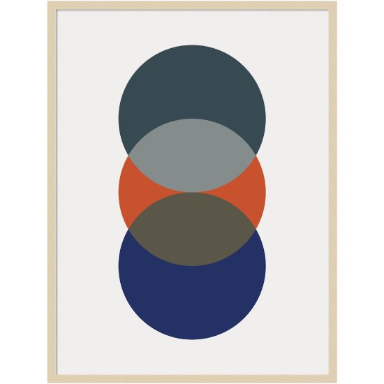 Picture of Amanti Art Layered Retro Modern Circles In Bright Colors by The Creative Bunch Studio Wood Framed Wall Art Print, 31inW x 41inH, Natural