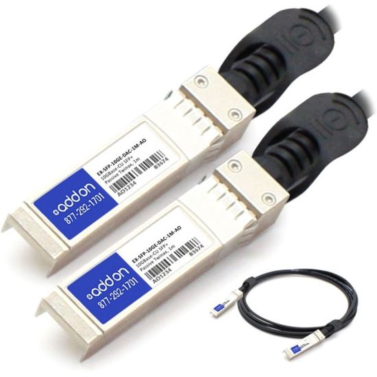 Picture of AddOn Juniper Networks EX-SFP-10GE-DAC-1M Compatible TAA Compliant 10GBase-CU SFP+ to SFP+ Direct Attach Cable (Passive Twinax, 1m) - 100% compatible and guaranteed to work