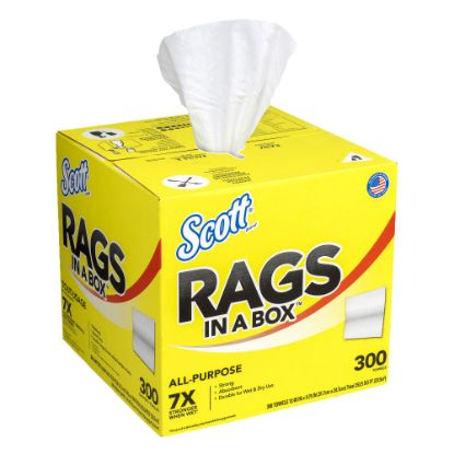 Picture of Scott Rags In A Box, 10-3/16in x 11in, Pack Of 300 Rags