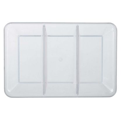 Picture of Amscan Plastic Rectangular Sectional Trays, 9in x 14-1/4in, Clear, Pack Of 5 Trays