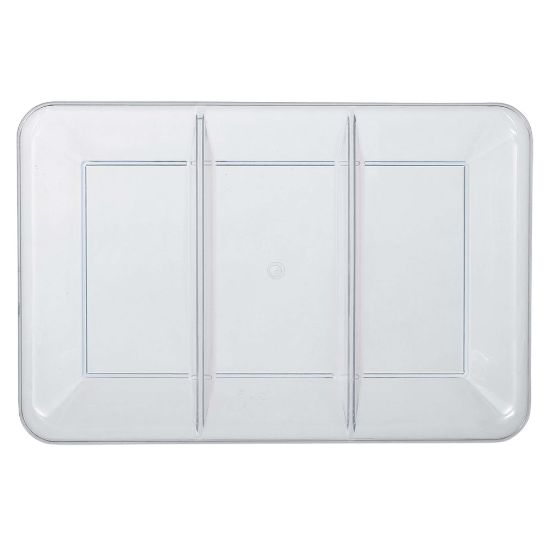 Picture of Amscan Plastic Rectangular Sectional Trays, 9in x 14-1/4in, Clear, Pack Of 5 Trays