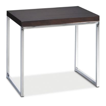 Picture of Ave Six Wall Street End Table, Chrome/Espresso