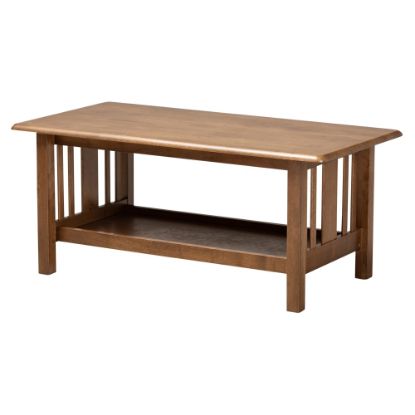 Picture of Baxton Studio Transitional Mission Coffee Table, 17-9/16inH x 41inW x 20-7/8inD, Walnut Brown