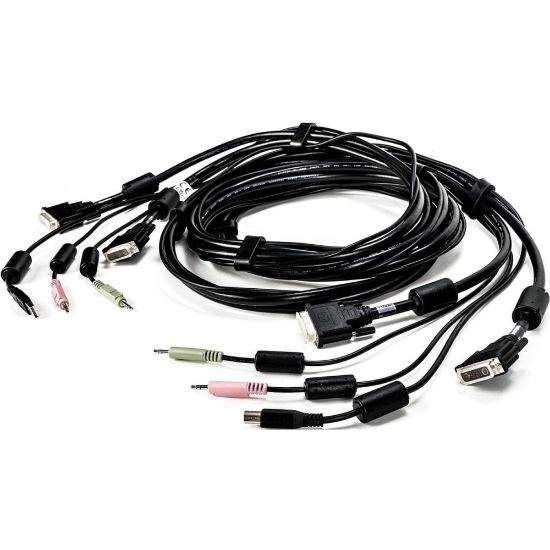 Picture of AVOCENT KVM Cable - 10 ft, Dual Display, DVI-I, 1 x USB, 2 x Audio, Standard KVM cable