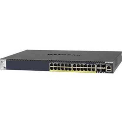 Picture of Netgear M4300 24x1G PoE+ Stackable Managed Switch with 2x10GBASE-T and 2xSFP+ (1;000W PSU) - 26 Ports - Manageable - Gigabit Ethernet, 10 Gigabit Ethernet - 10GBase-T, 1000Base-T, 10GBase-X - 3 Layer Supported - Modular - 1U High