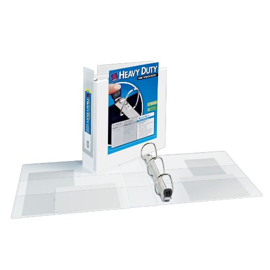 Picture of Avery Extra-Wide Heavy-Duty View 3-Ring Binder With Locking One-Touch EZD Rings, 2in D-Rings, 40% Recycled, White