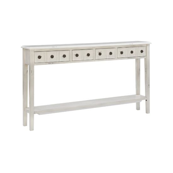 Picture of Powell Southam 4-Drawer Long Console Table, 35inH x 60inW x 10inD, Cream