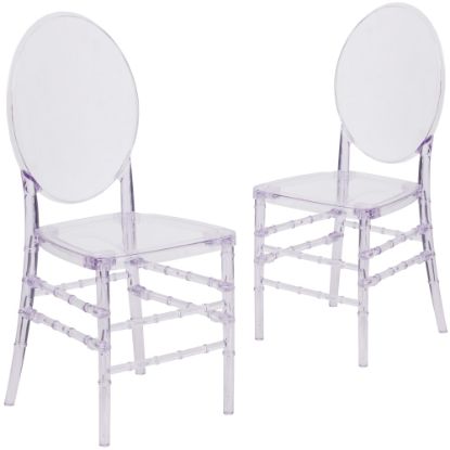 Picture of Flash Furniture Elegance Stacking Florence Chairs, Clear, Set Of 2 Chairs