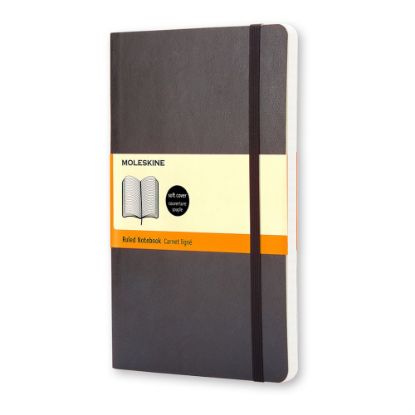 Picture of Moleskine Classic Soft Cover Notebook, 3-1/2in x 5-1/2in, Ruled, 192 Pages, Black