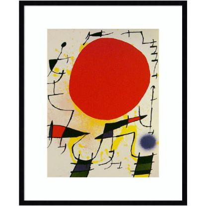 Picture of Amanti Art Le Soliel Rouge (The Red Sun) by Joan Miro Wood Framed Wall Art Print, 28inW x 34inH, Black