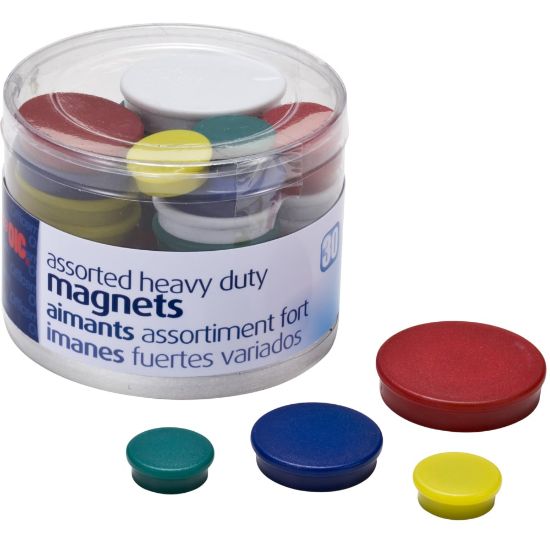 Picture of Officemate Heavy-Duty Magnets, Assorted Colors, Pack Of 30