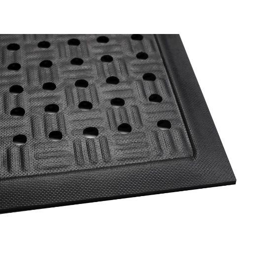 Picture of M+A Matting Cushion Station With Holes, 2ft x 3 3/16ft, Black