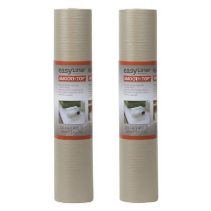 Picture of Duck Brand 281873 Smooth Top EasyLiner Non-Adhesive Shelf And Drawer Liner, 20in x 24ft, Taupe, Pack Of 2 Rolls