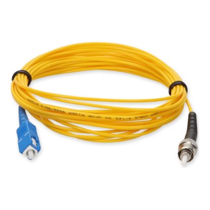 Picture of AddOn 10m ST to SC OS1 Yellow Patch Cable - Patch cable - SC/UPC single-mode (M) to ST/UPC single-mode (M) - 10 m - fiber optic - simplex - 9 / 125 micron - OS1 - halogen-free - yellow